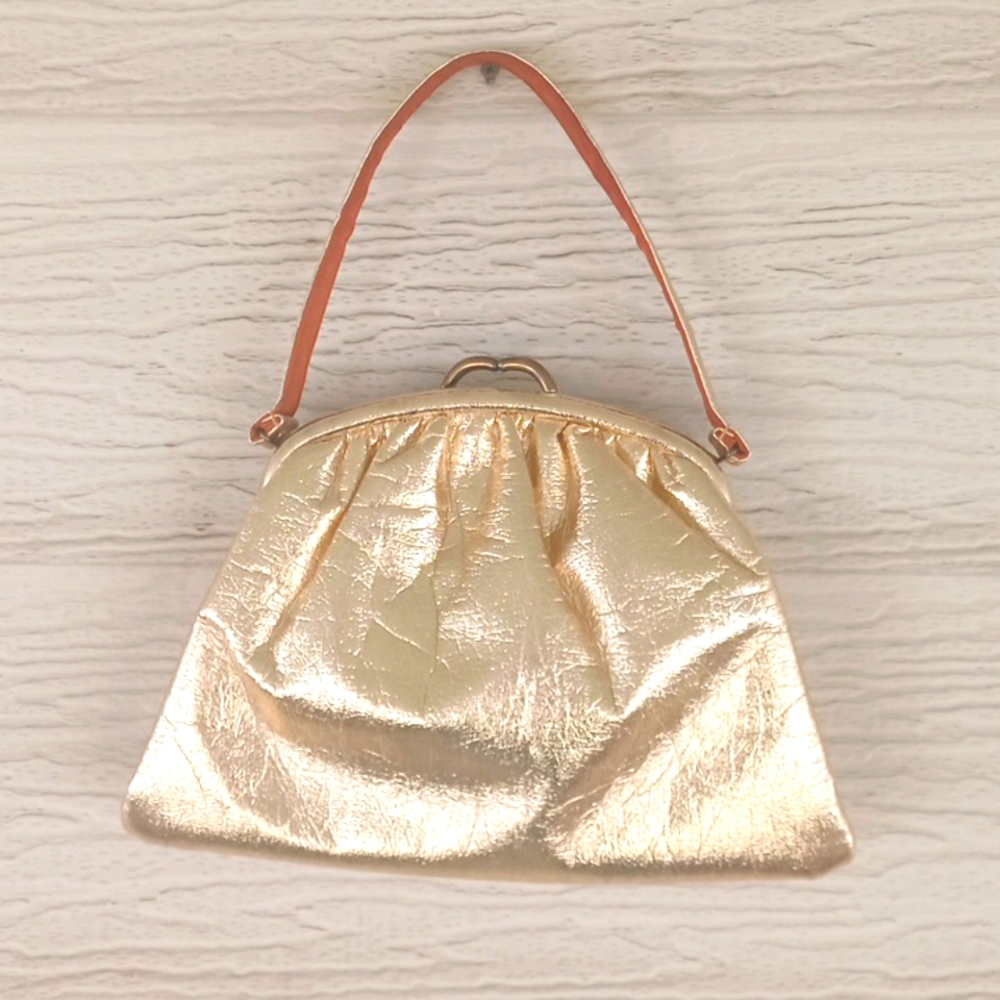 Vintage 60s Gold Lamē Handbag